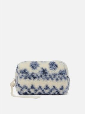 Pink Victoria’s Secret Cozy Blue & Cream Faux-Shearling makeup Pouch